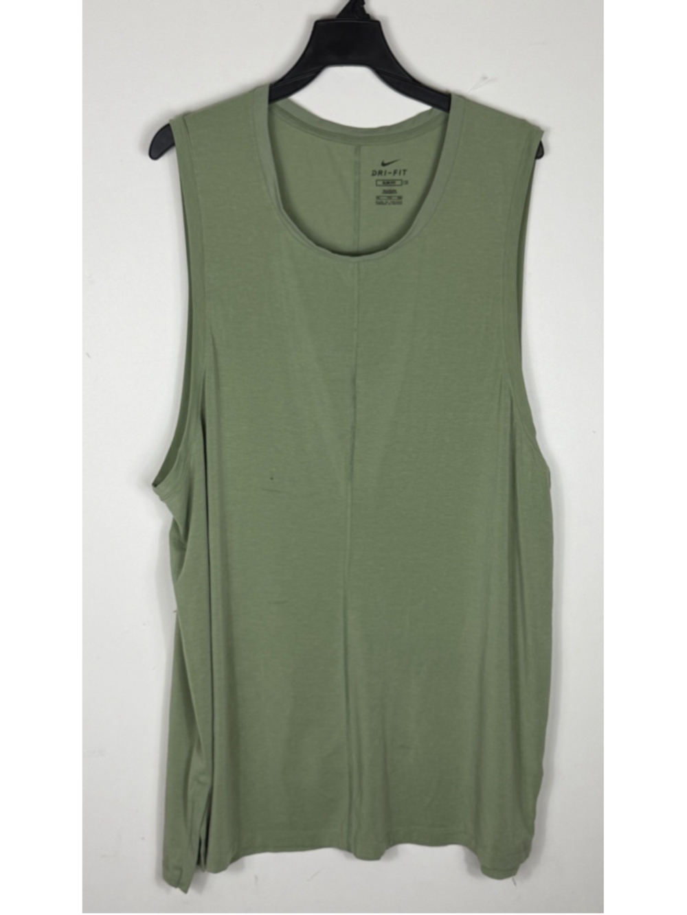 Nike Dry Yoga Tank Top olive light green slim fit size XXL